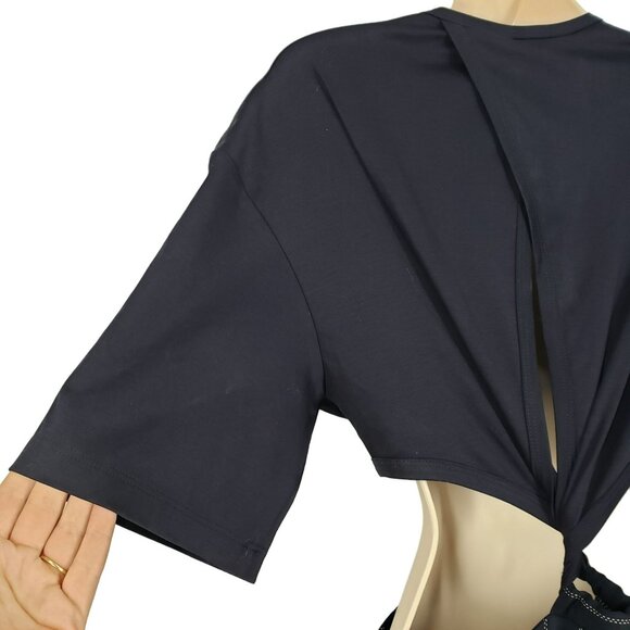 NEW Dion Lee Pinstripe Jumpsuit Navy Blue White Strips Side Cutouts - Picture 12 of 14